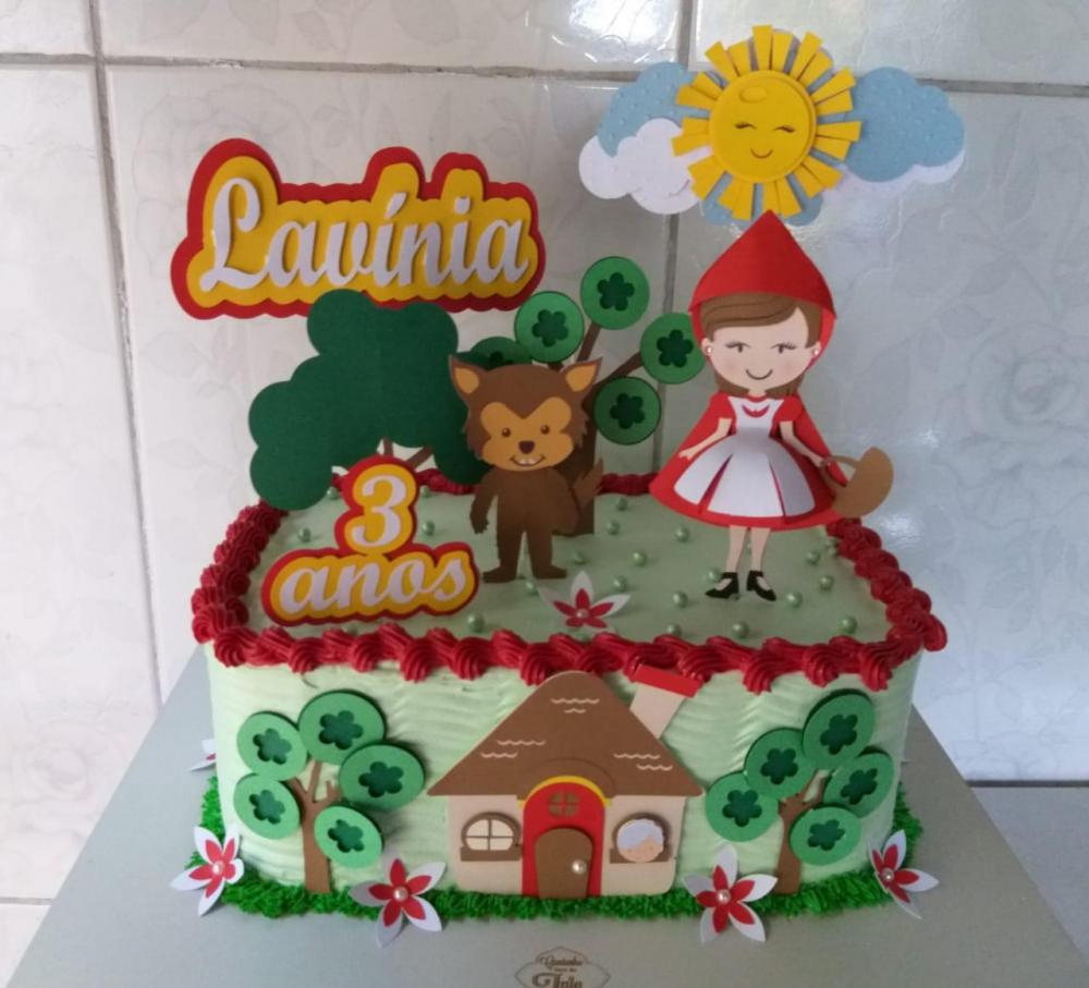 Arquivo de Corte Topo de Bolo - Chapeuzinho Vermelho