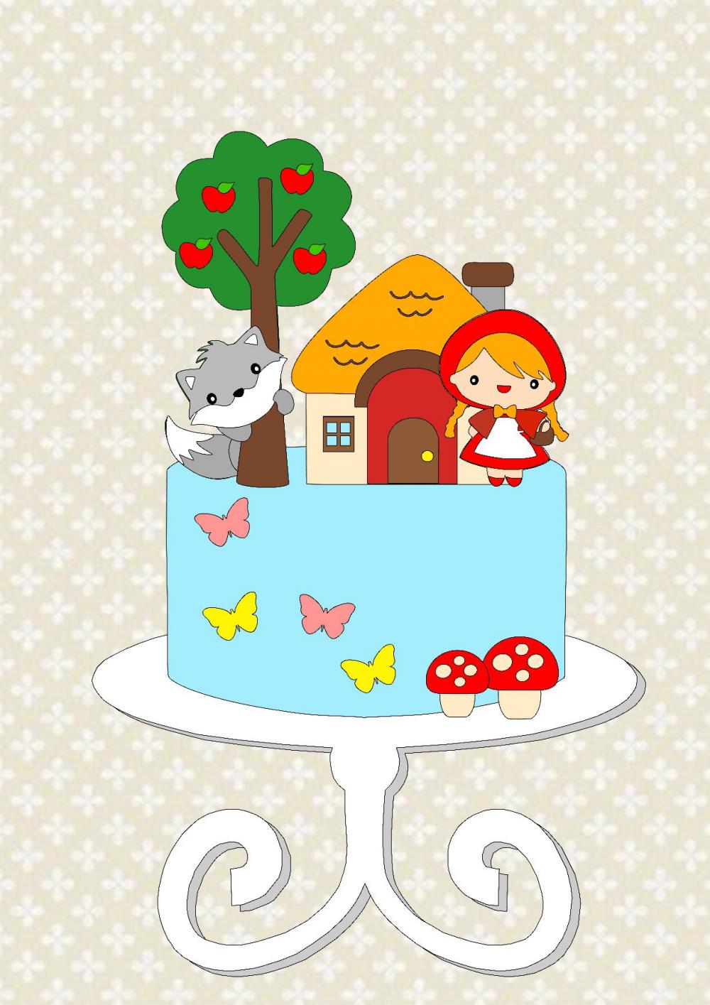 Arquivo de Corte Topo de Bolo - Chapeuzinho Vermelho