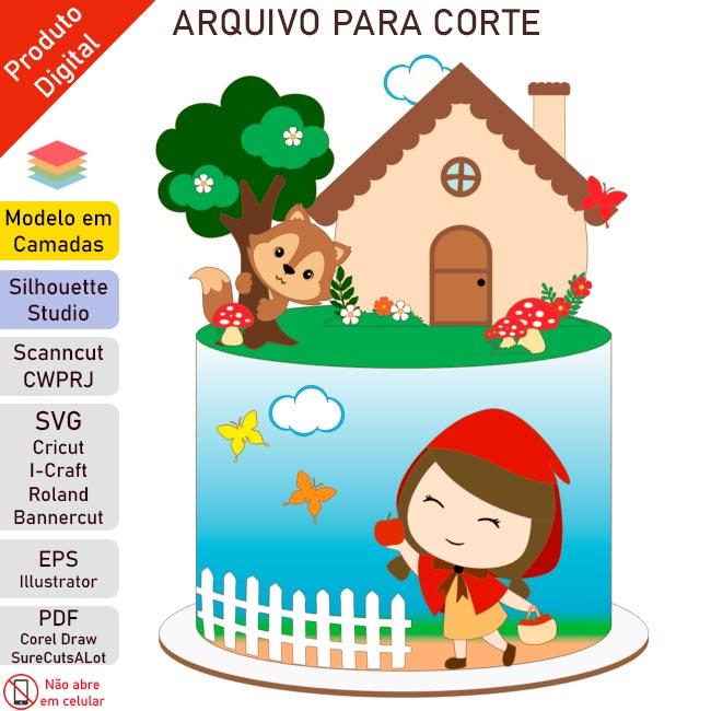 Arquivo de Corte Topo de Bolo - Chapeuzinho Vermelho