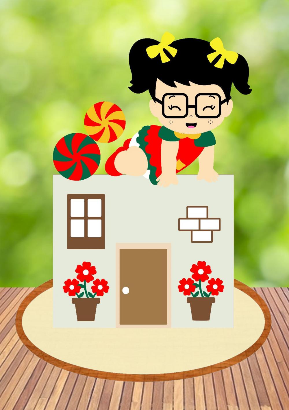 Arquivo de Corte Topo de Bolo - Chiquinha