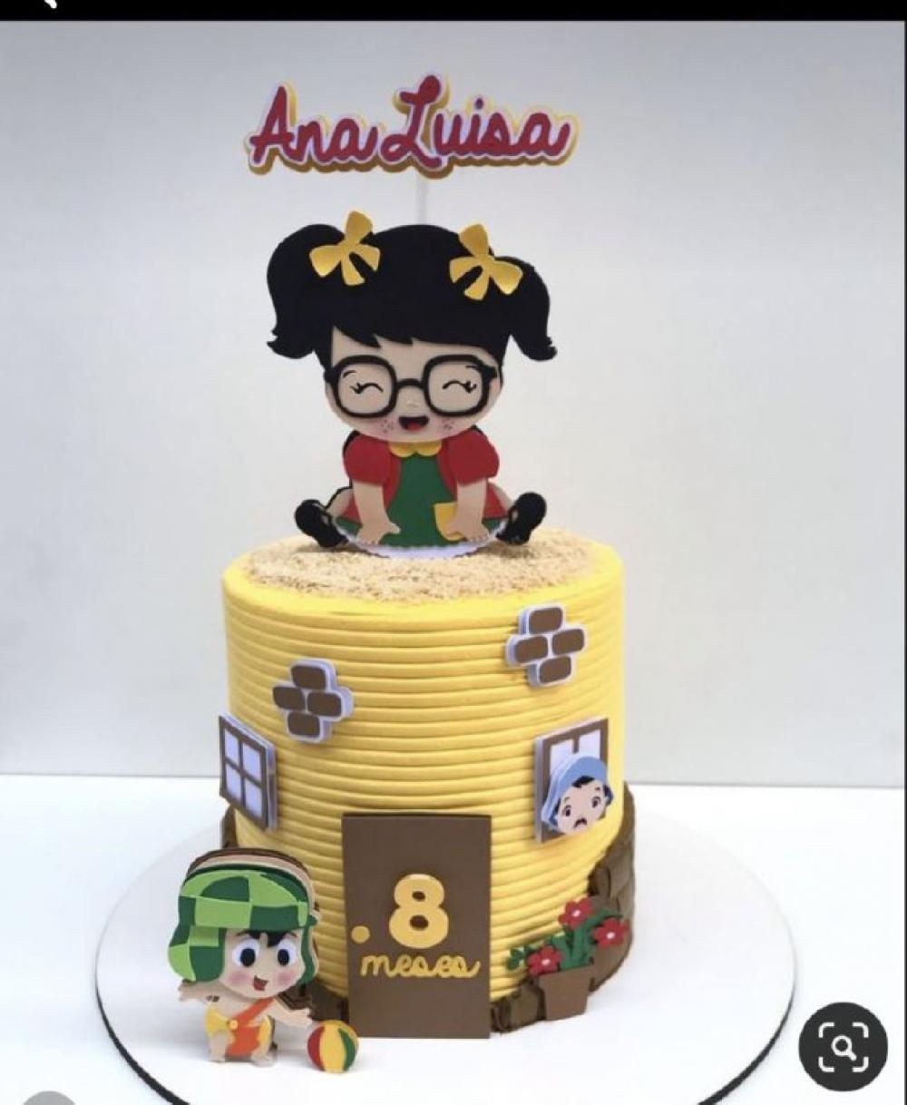 Arquivo de Corte Topo de Bolo - Chiquinha