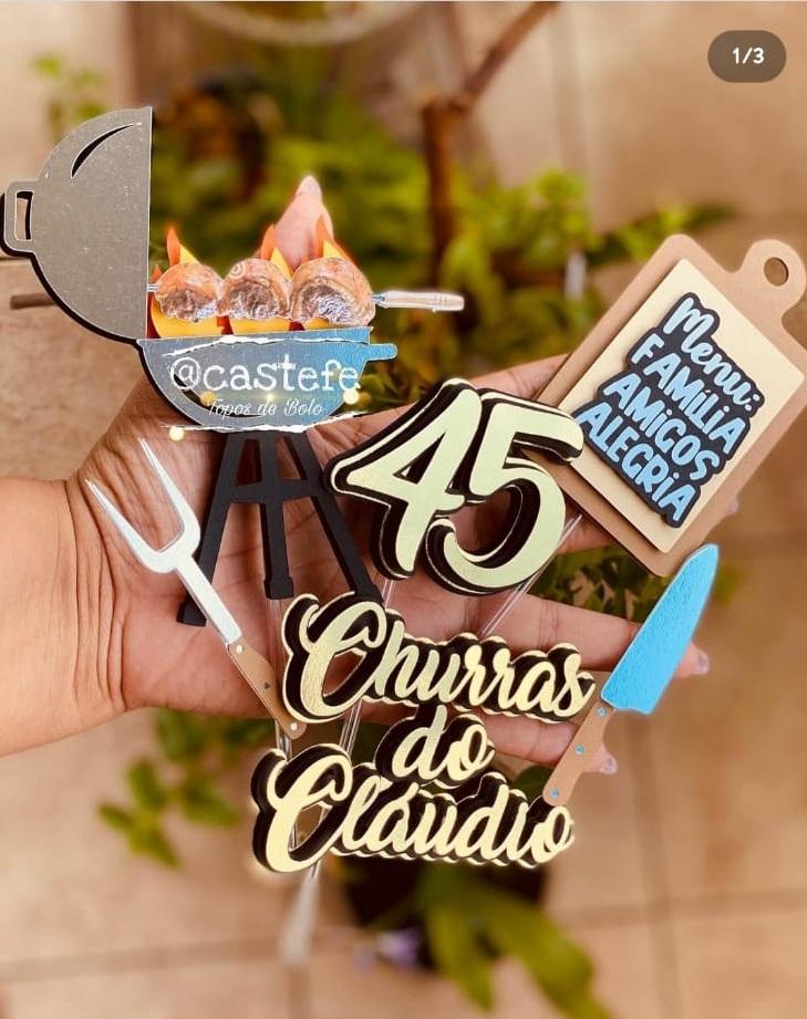 Arquivo de Corte Topo de Bolo - Churrasco