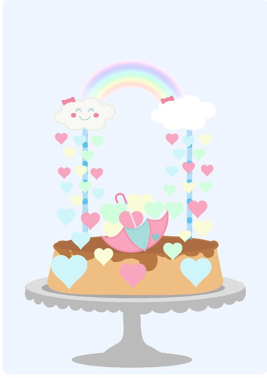 Arquivo de Corte Topo de Bolo - Chuva de amor