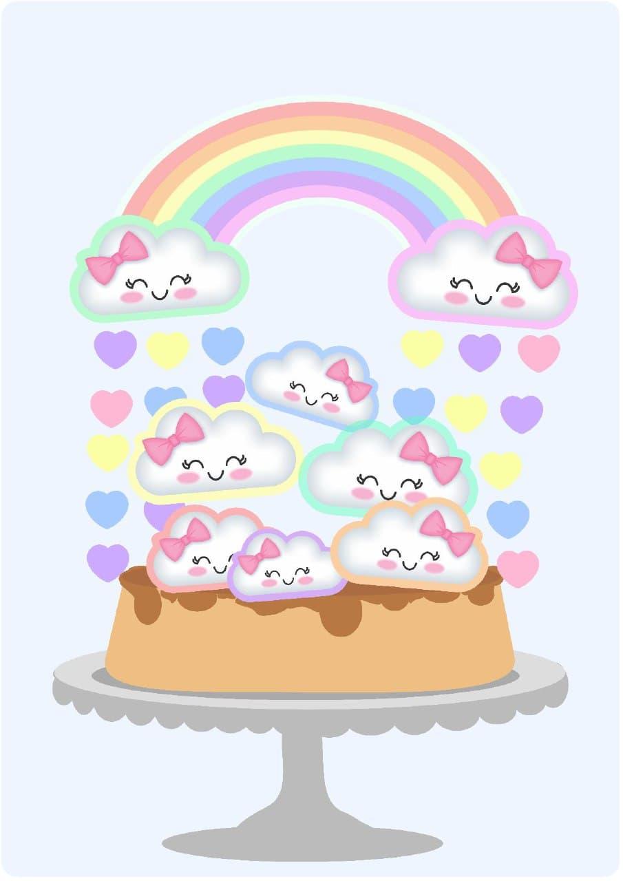 Arquivo de Corte Topo de Bolo - Chuva de amor