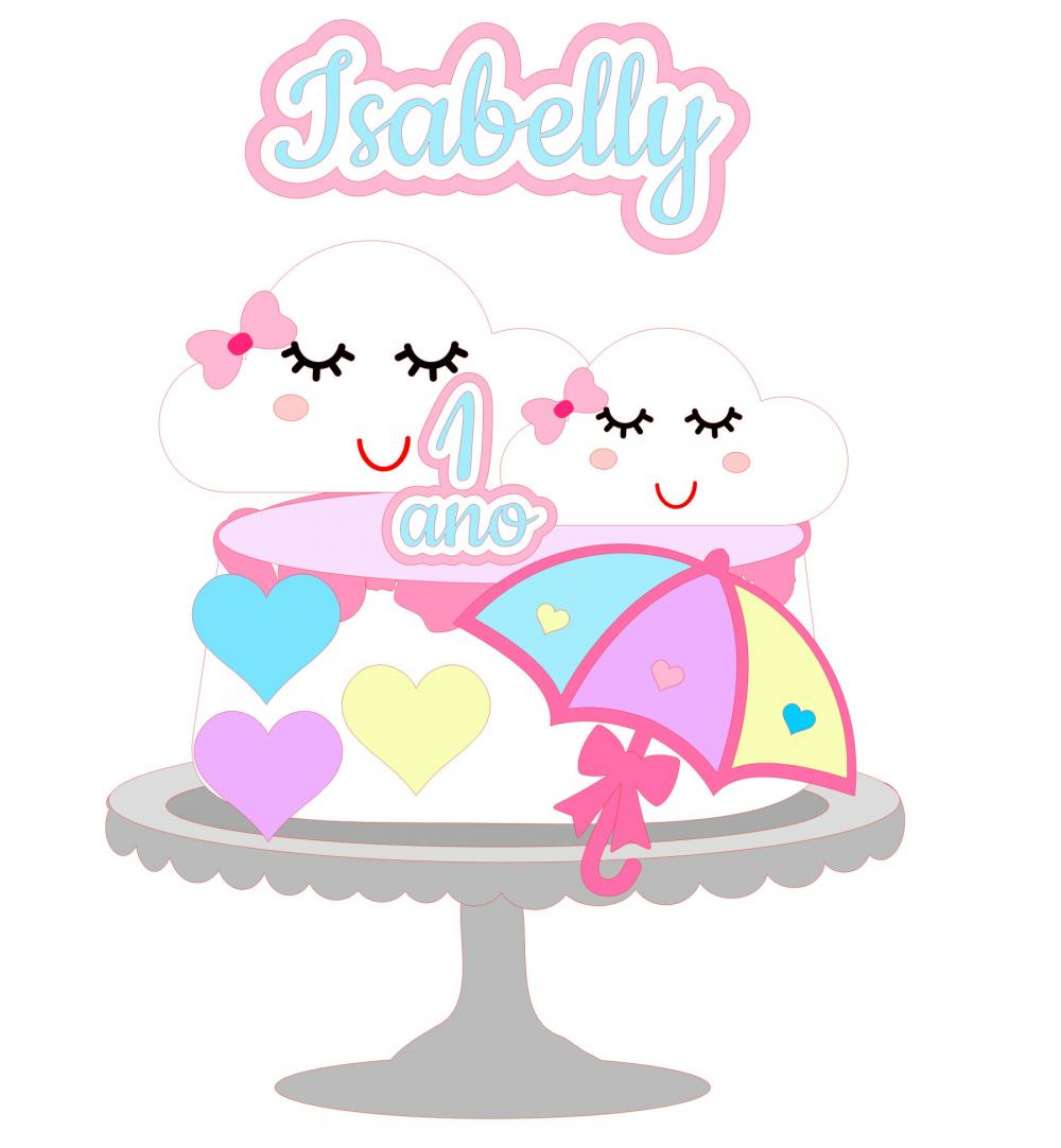 Arquivo de Corte Topo de Bolo - Chuva de amor