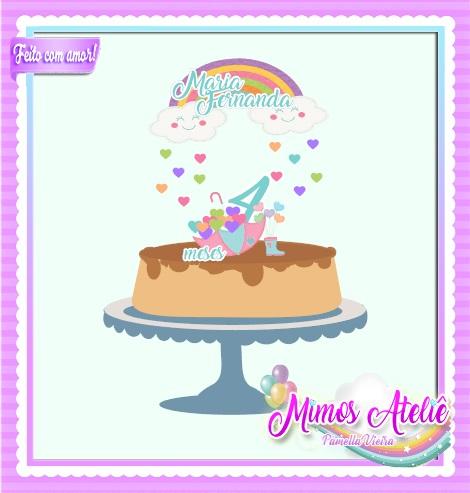 Arquivo de Corte Topo de Bolo - Chuva de amor