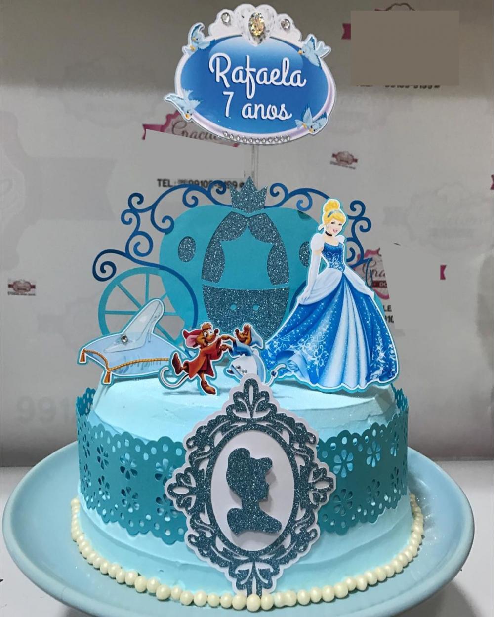 Arquivo de Corte Topo de Bolo - Cinderela