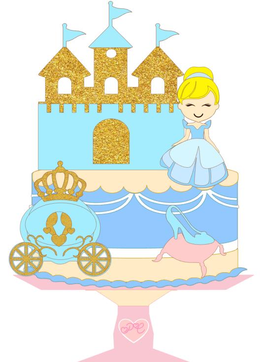 Arquivo de Corte Topo de Bolo - Cinderela