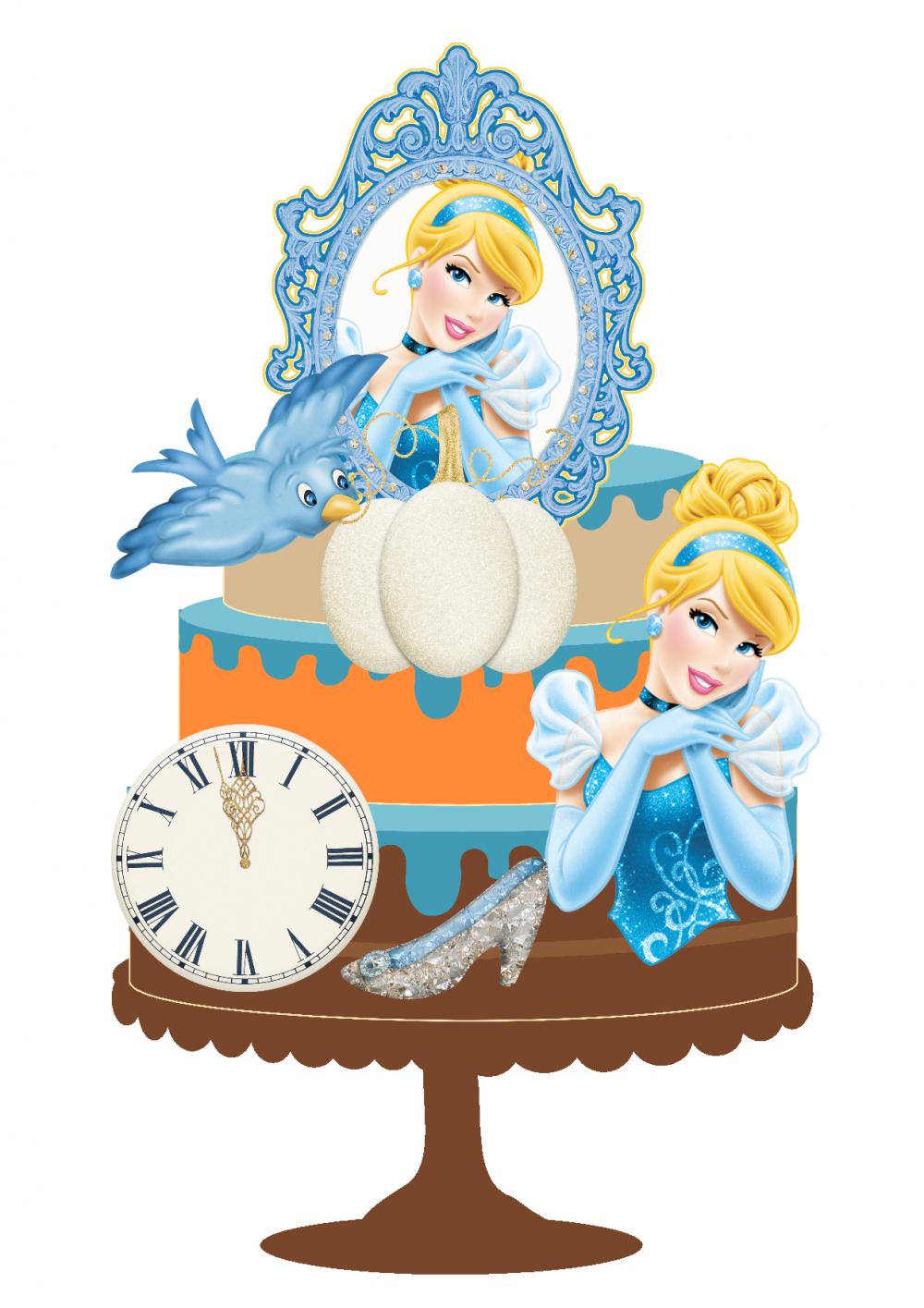 Arquivo de Corte Topo de Bolo - Cinderela