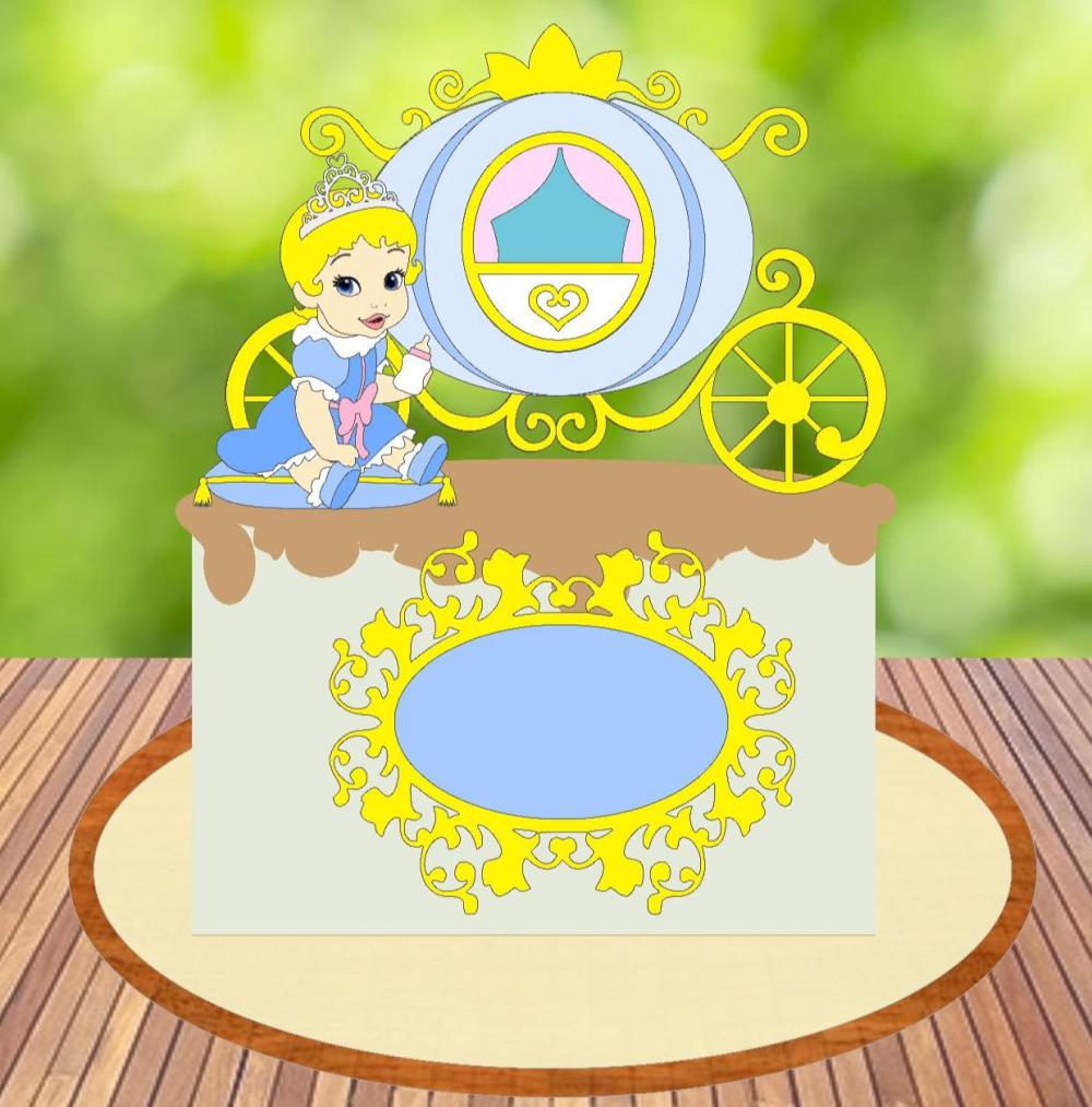 Arquivo de Corte Topo de Bolo - Cinderela