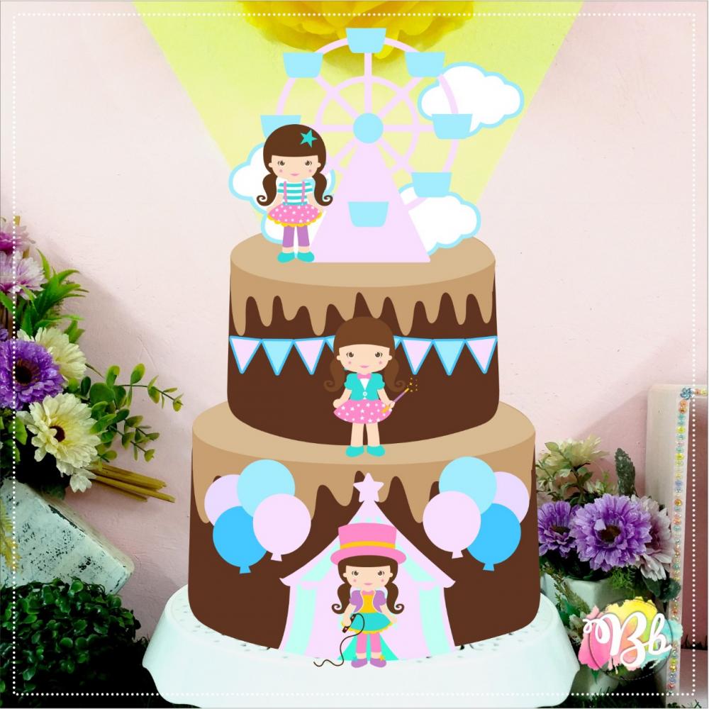 Arquivo de Corte Topo de Bolo - Circo