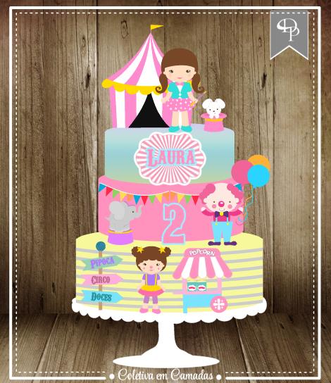 Arquivo de Corte Topo de Bolo - Circo