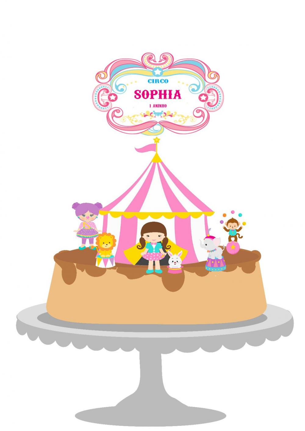 Arquivo de Corte Topo de Bolo - Circo