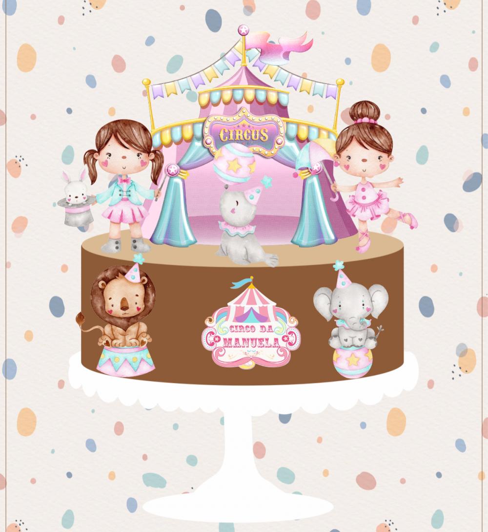 Arquivo de Corte Topo de Bolo - Circo