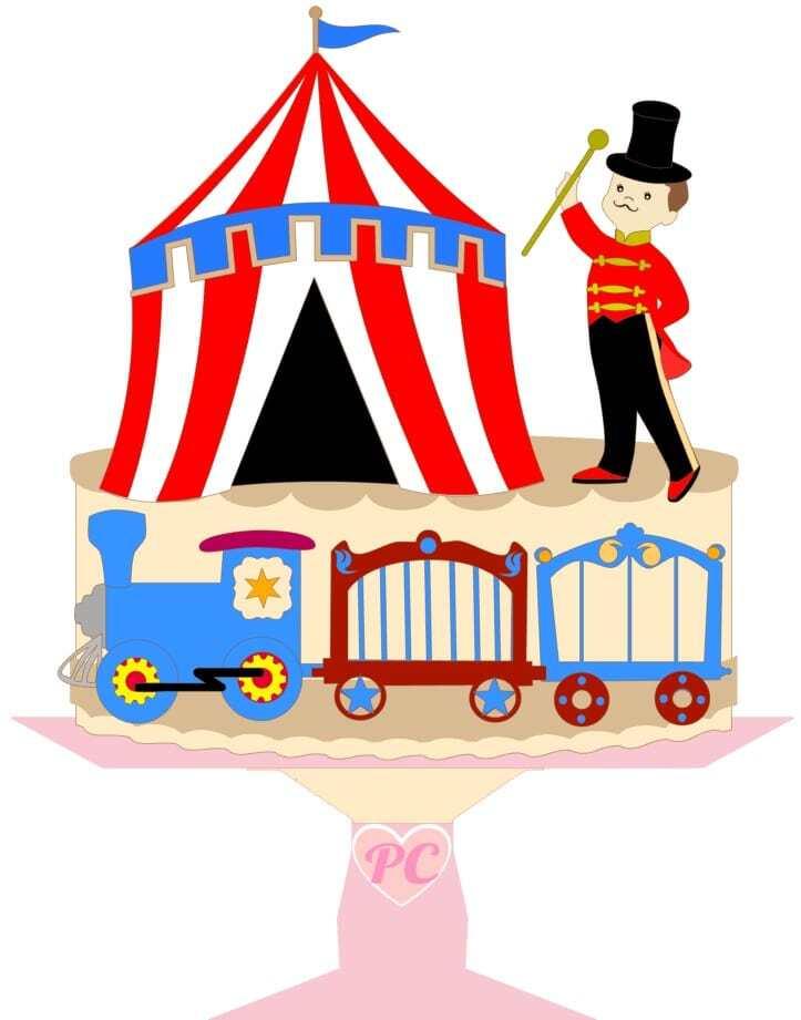 Arquivo de Corte Topo de Bolo - Circo