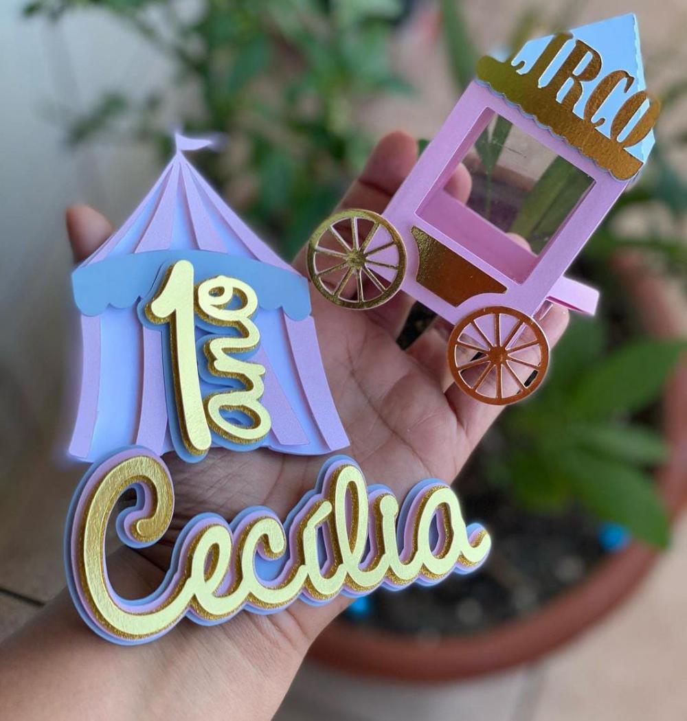 Arquivo de Corte Topo de Bolo - Circo