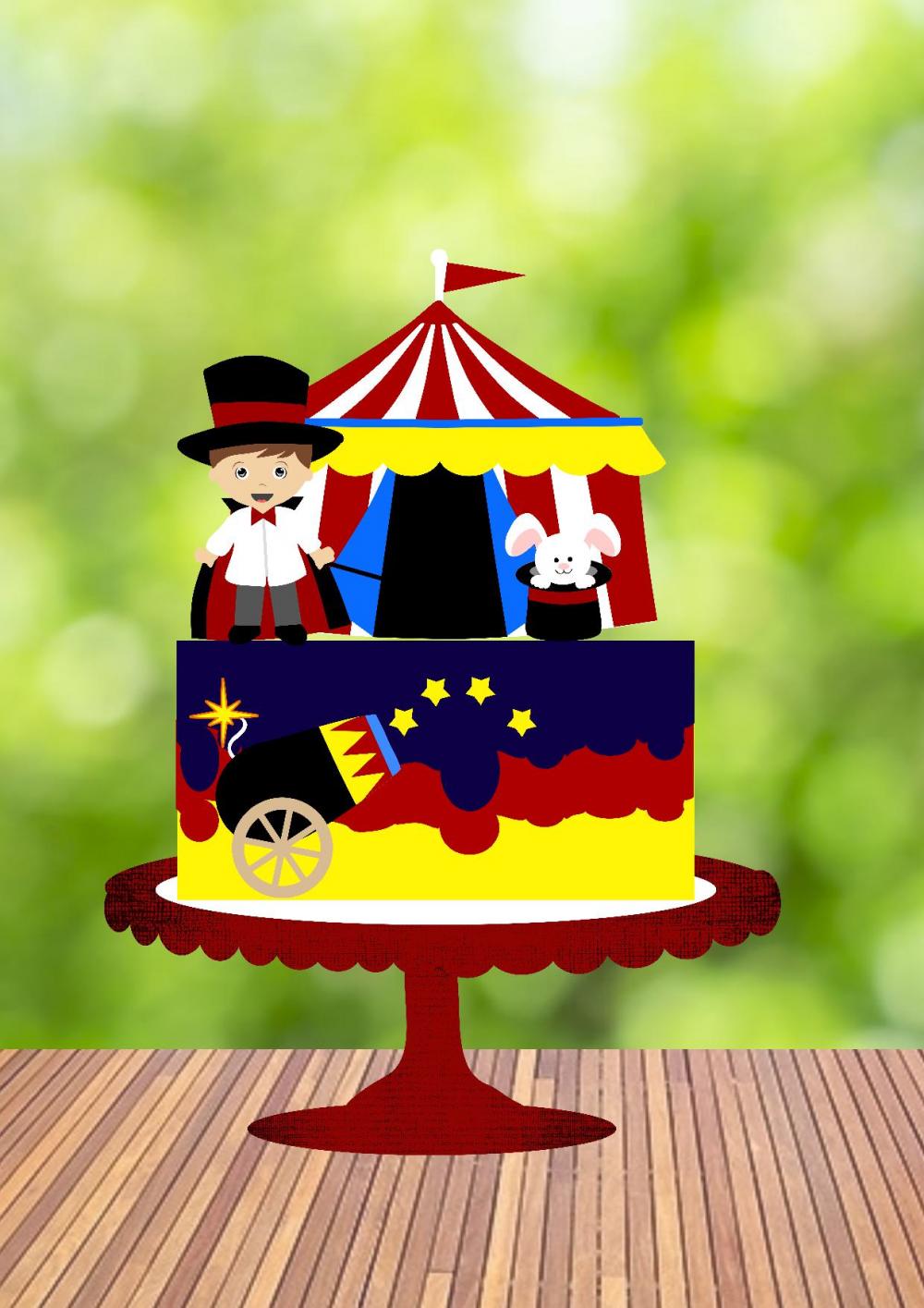 Arquivo de Corte Topo de Bolo - Circo