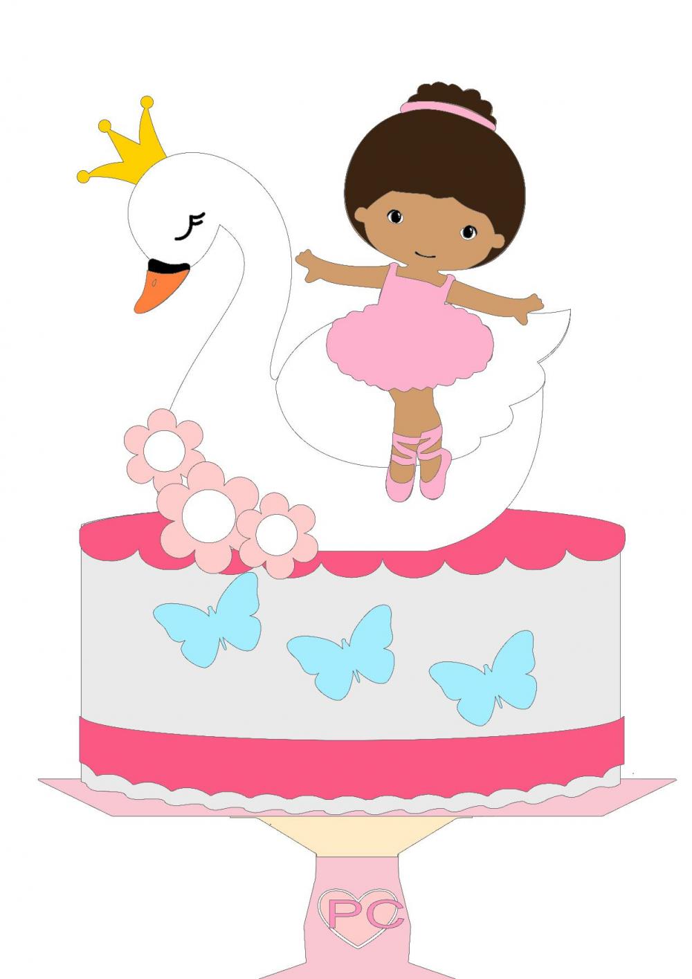 Arquivo de Corte Topo de Bolo - Cisne