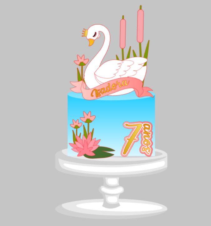 Arquivo de Corte Topo de Bolo - Cisne