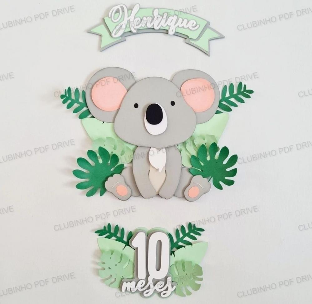 Arquivo de Corte Topo de Bolo - Coala