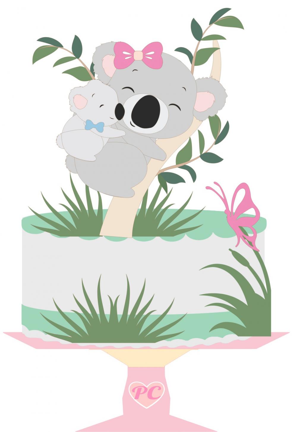 Arquivo de Corte Topo de Bolo - Coala