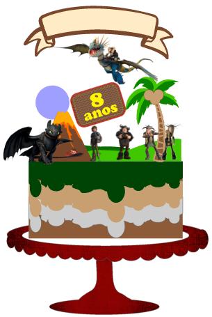 Arquivo de Corte Topo de Bolo - Como Treinar Seu Dragão