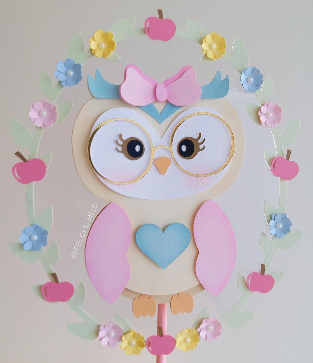 Arquivo de Corte Topo de Bolo - Corujinha