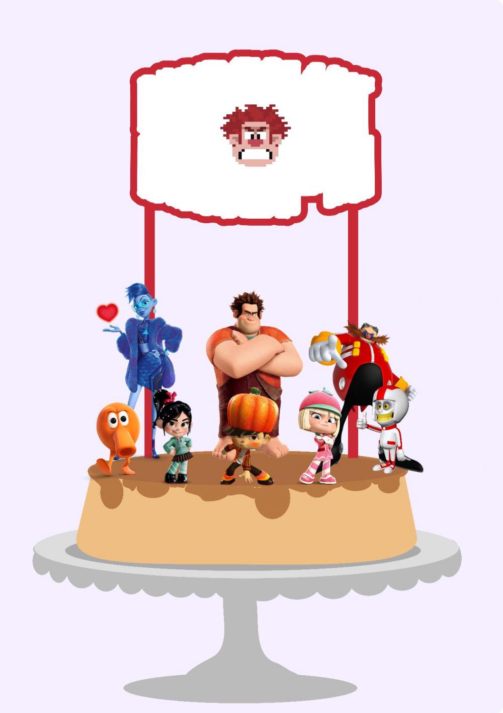 Arquivo de Corte Topo de Bolo - Detona Ralph / Vanellope