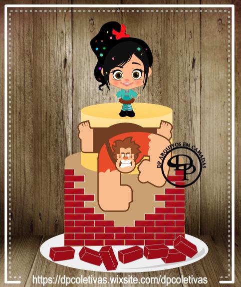 Arquivo de Corte Topo de Bolo - Detona Ralph / Vanellope