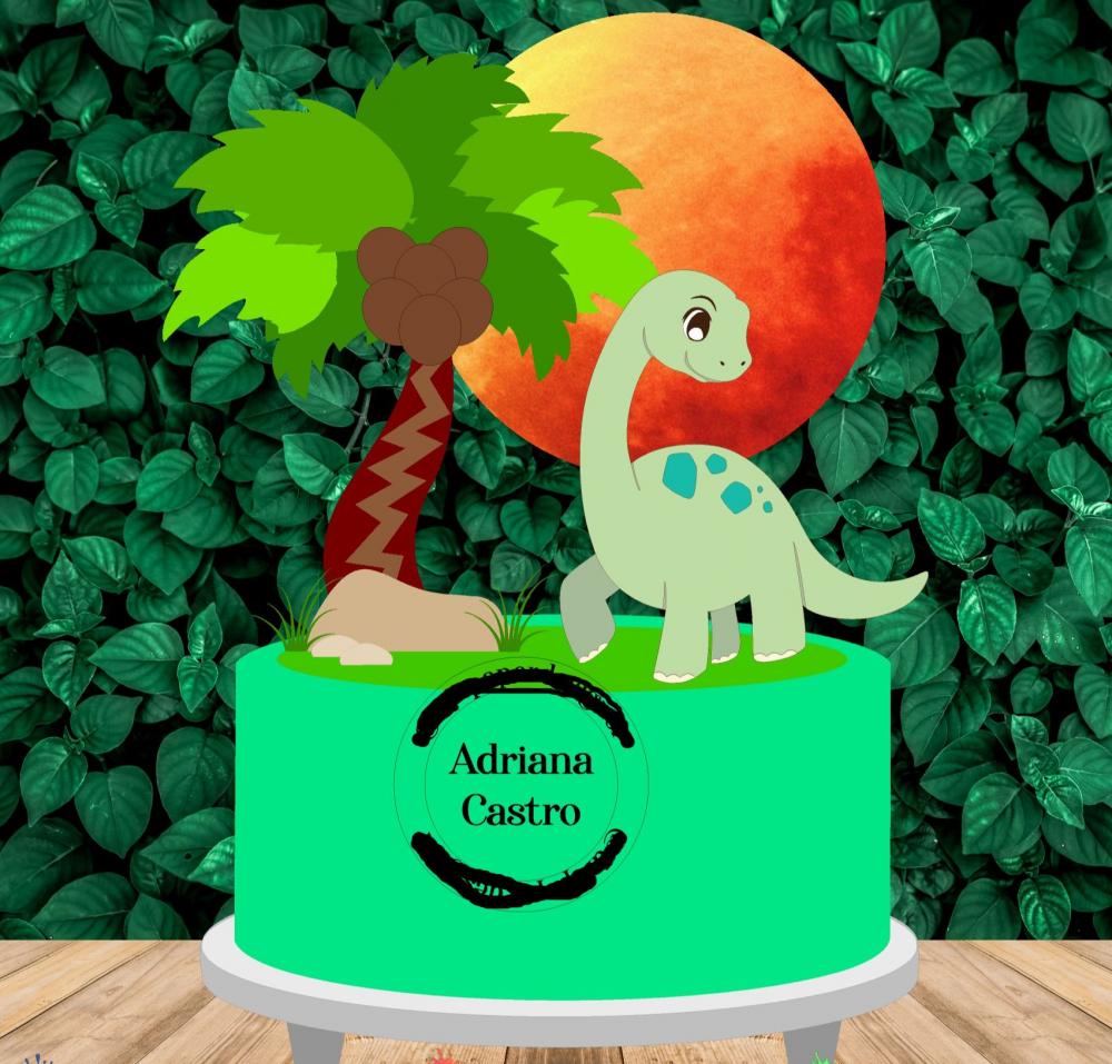 Arquivo de Corte Topo de Bolo - Dinossauro