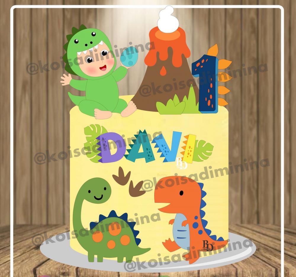 Arquivo de Corte Topo de Bolo - Dinossauro