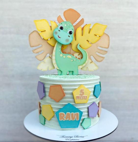 Arquivo de Corte Topo de Bolo - Dinossauro