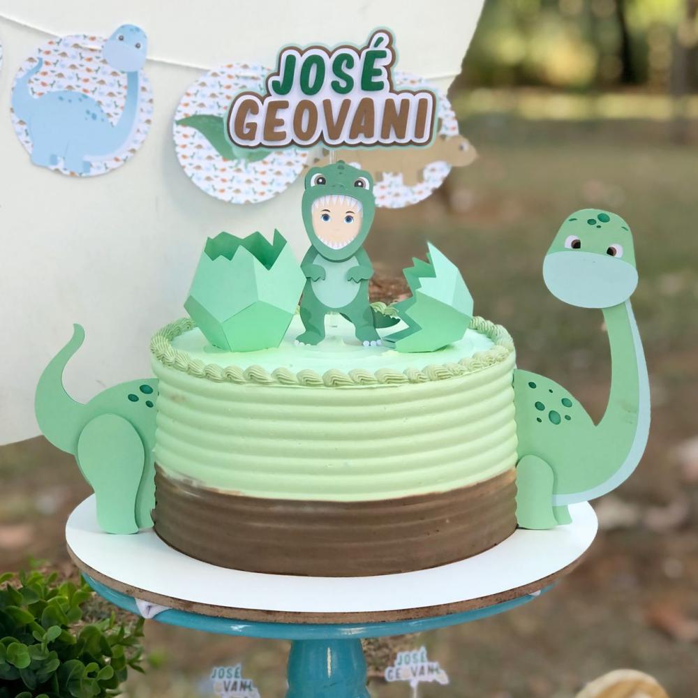 Arquivo de Corte Topo de Bolo - Dinossauro