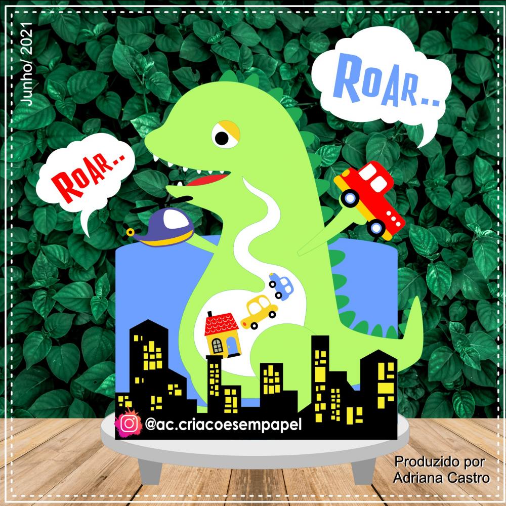 Arquivo de Corte Topo de Bolo - Dinossauro