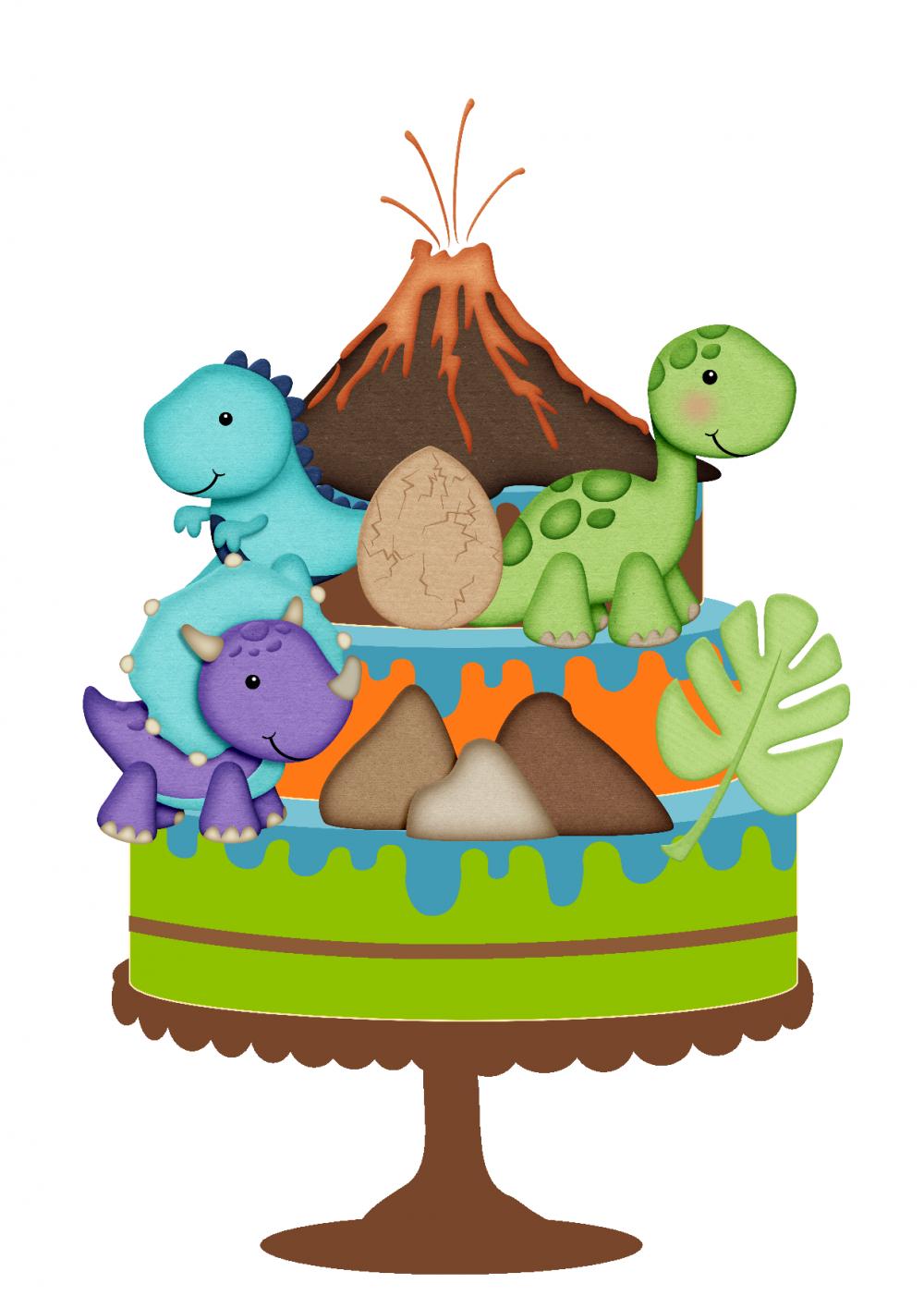 Arquivo de Corte Topo de Bolo - Dinossauro