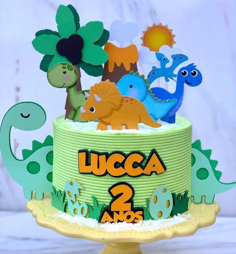 Arquivo de Corte Topo de Bolo - Dinossauro