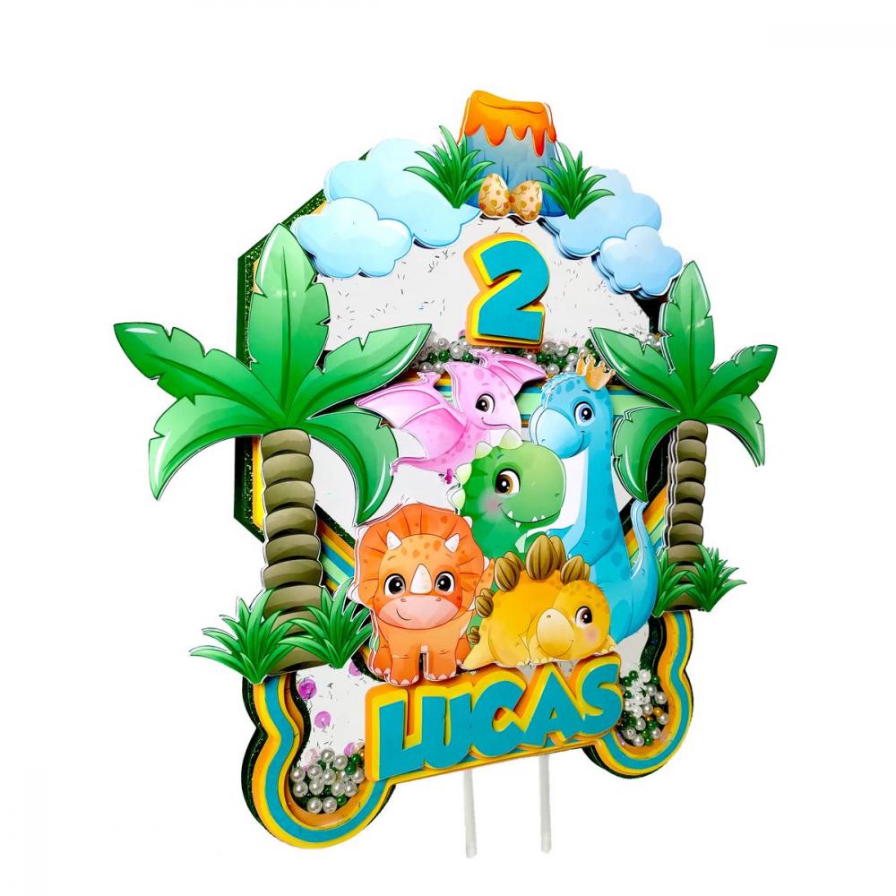 Arquivo de Corte Topo de Bolo - Dinossauro