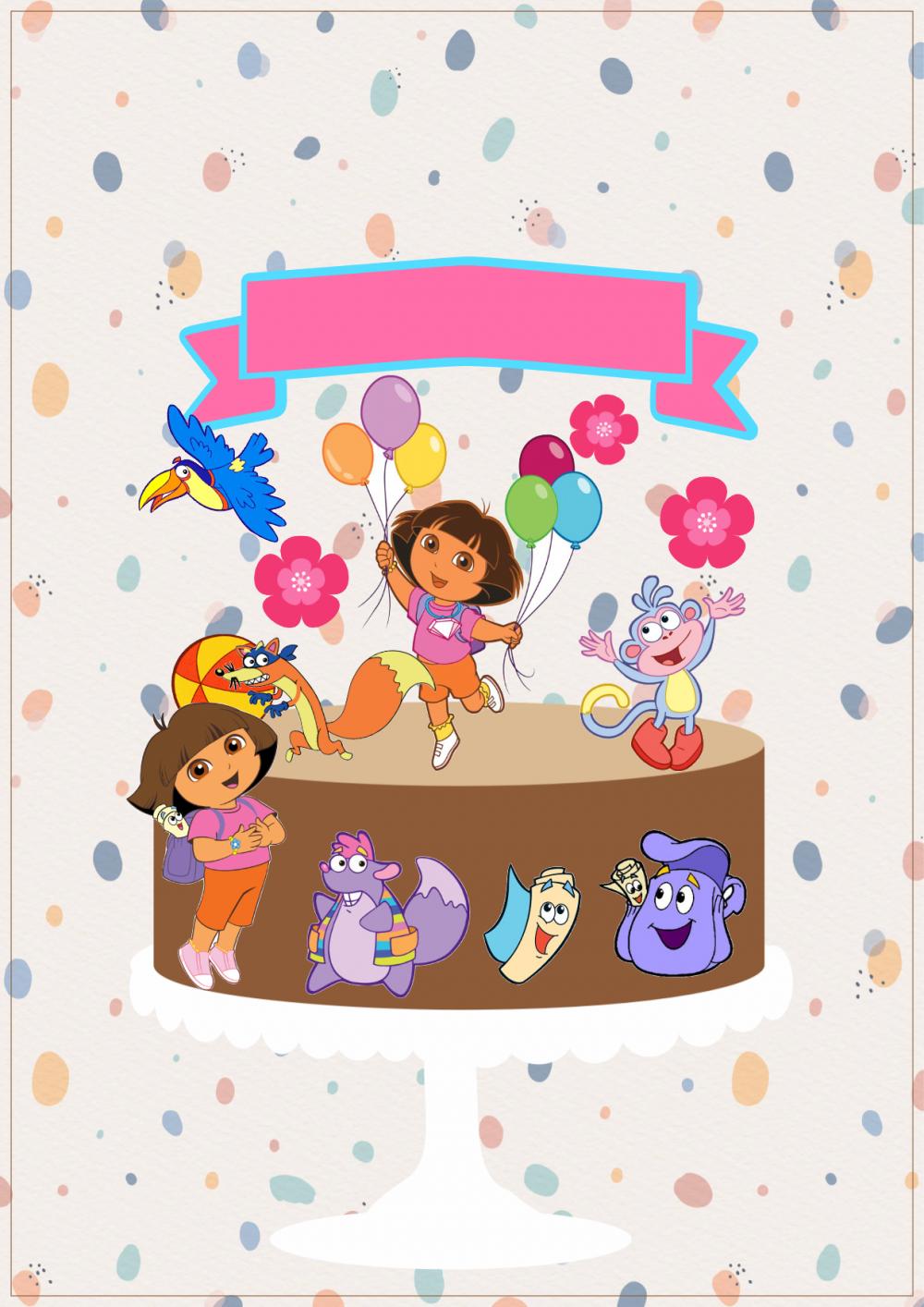 Arquivo de Corte Topo de Bolo - Dora Aventureira