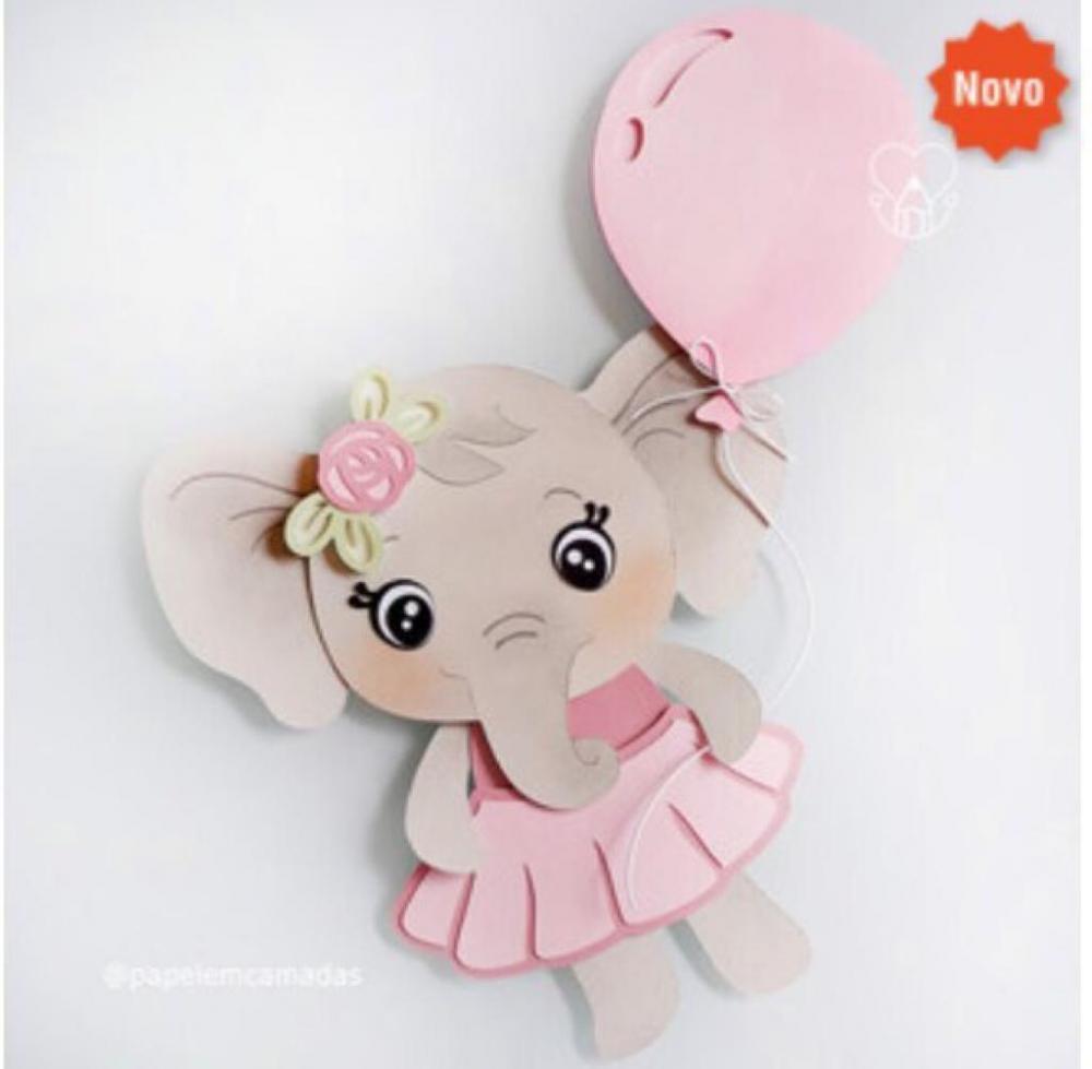 Arquivo de Corte Topo de Bolo - Elefantinho