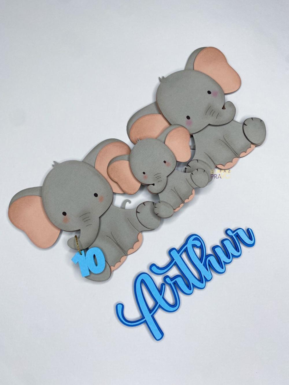 Arquivo de Corte Topo de Bolo - Elefantinho