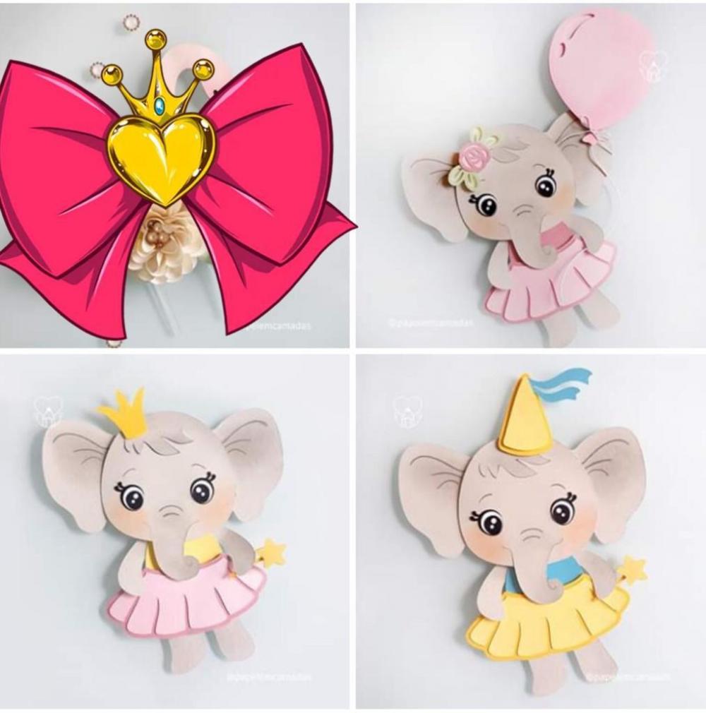 Arquivo de Corte Topo de Bolo - Elefantinho