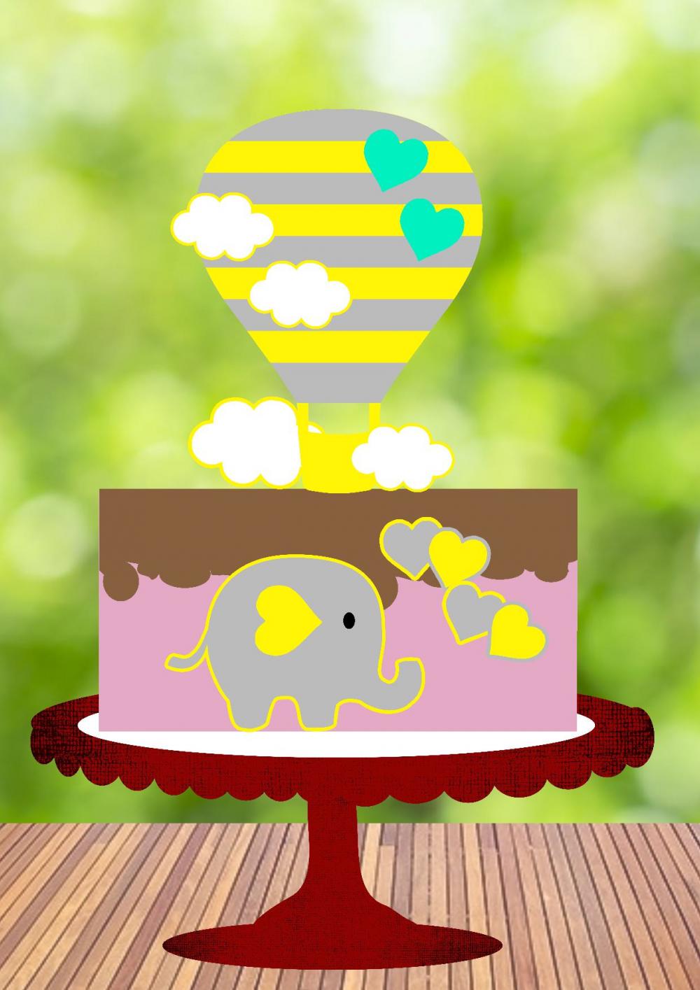 Arquivo de Corte Topo de Bolo - Elefantinho