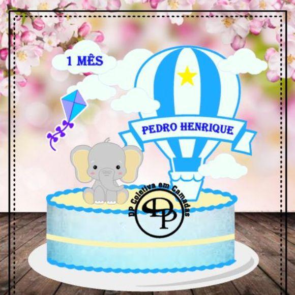 Arquivo de Corte Topo de Bolo - Elefantinho