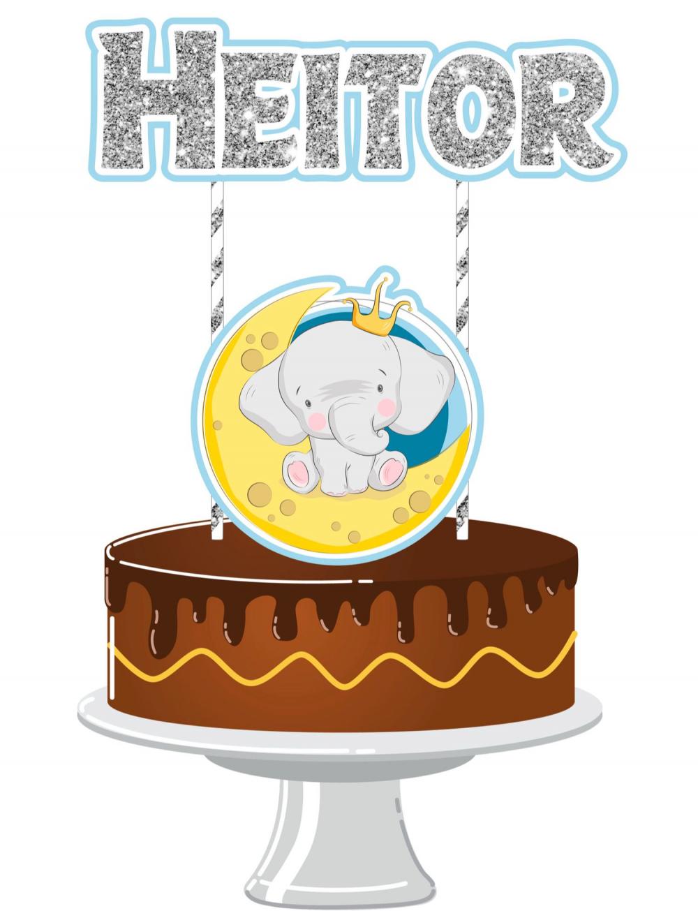 Arquivo de Corte Topo de Bolo - Elefantinho