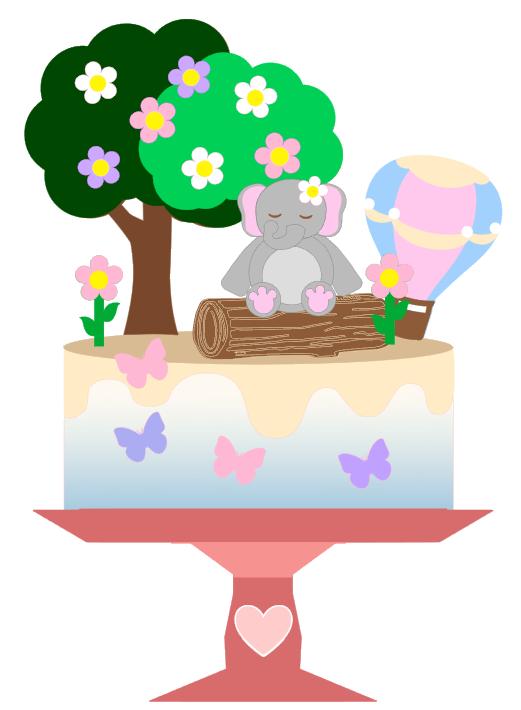 Arquivo de Corte Topo de Bolo - Elefantinho