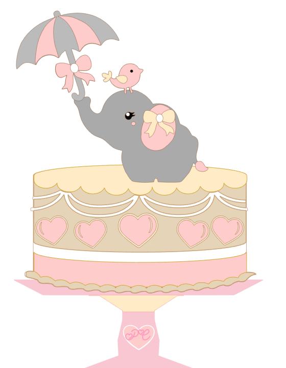 Arquivo de Corte Topo de Bolo - Elefantinho