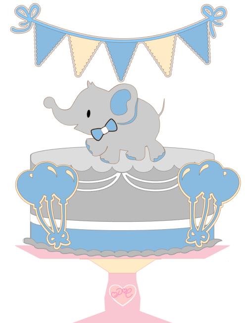 Arquivo de Corte Topo de Bolo - Elefantinho