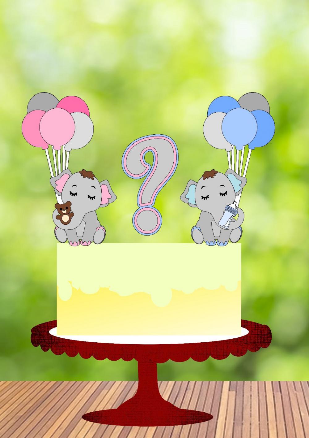 Arquivo de Corte Topo de Bolo - Elefantinho