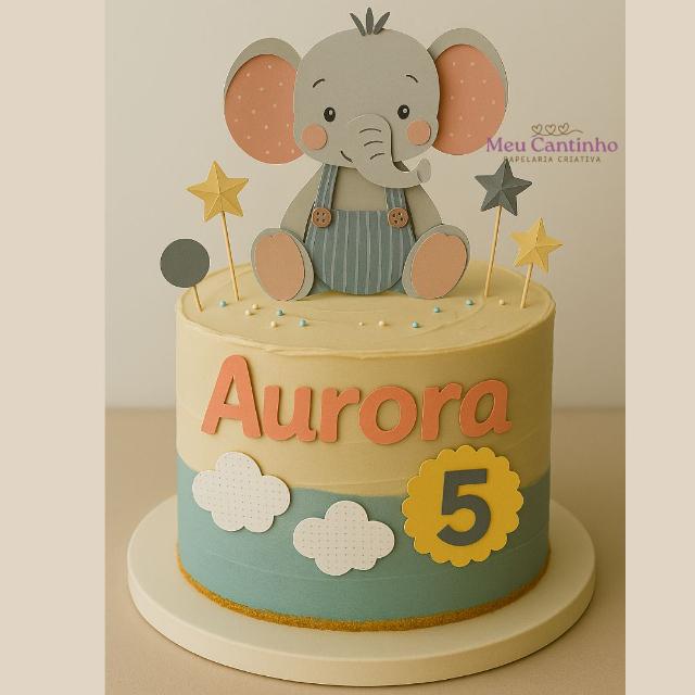 Arquivo de Corte Topo de Bolo - Elefantinho