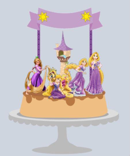 Arquivo de Corte Topo de Bolo - Enrolados / Rapunzel